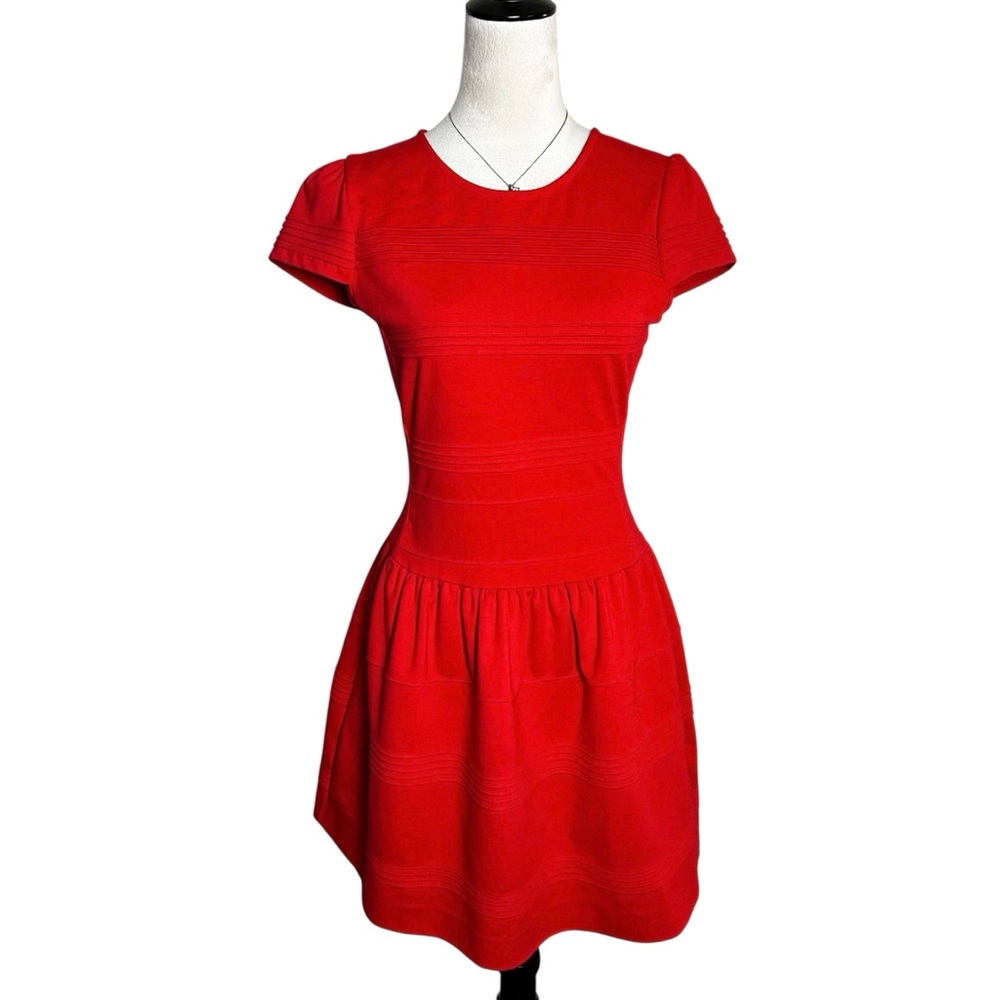 Girls From Savoy Anthropologie Taylor‎ Swift Red Knit Skater Mini Dress Size 4